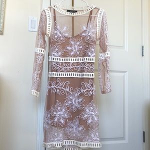 For love and lemons sheer dress with tan slip